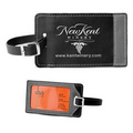 Two-Tone Leatherette Black and Gray Luggage Bag Tag